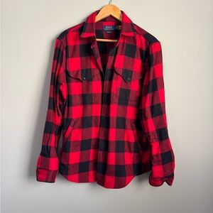 Polo by Ralph Lauren mens Red and Black Plaid Jacket
